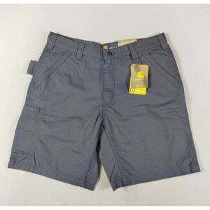 Carhartt Force Broxton Cargo Shorts Mens 34 Gray Ripstop Work Rugged Flex Fit